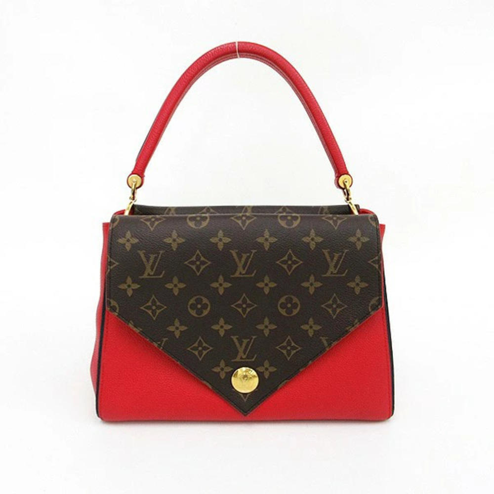 LOUIS VUITTON Monogram Double V Handbag Ruby Red
